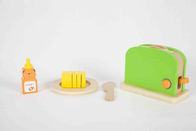 幼児の木トースターのおもちゃ、固体の木製の子どもだましの台所セット