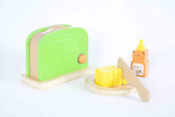 幼児の木トースターのおもちゃ、固体の木製の子どもだましの台所セット