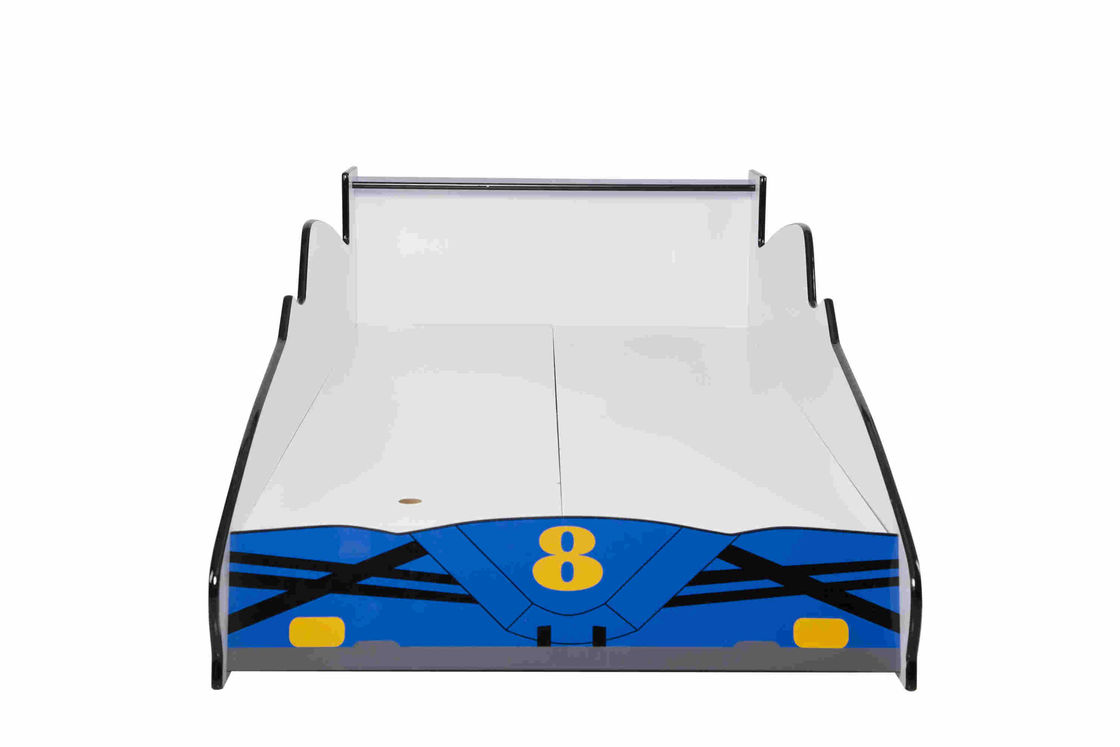 多彩な特性のグラフィックが付いている青い耐久の木のレース カーの幼児のベッド