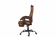 PUブラウンの革足台の引き込み式の減少の張力の横たわるオフィスの椅子