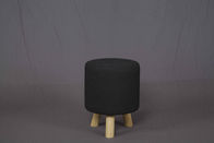 取り外し可能なキャンバスの生地カバーが付いている円形の短いフットスツールの現代木製の家具