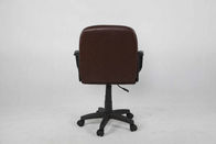 焦茶の革オフィスの椅子、中間ナイロンアームレストが付いている背部管理コンピュータ椅子